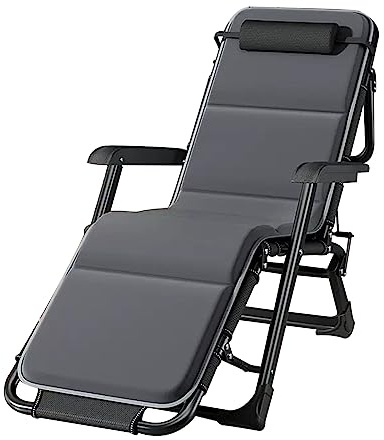 BUJOG Tragbarer Liegestuhl, Outdoor-Garten-Sonnenliege, klappbarer Liegestuhl mit Verstellbarer Rückenlehne, Relax-Loungesessel für Terrassen-Strandcamping, Belastung 200 kg (Farbe: Stuhl + Kissen