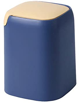 Poubelle Cuisines Poubelle de bureau nordique, petite Table de salon, dortoir, Mini panier à papier avec couvercle pivotant, poubelles de chambre à coucher de maison Bureau à domicile - Contient les d