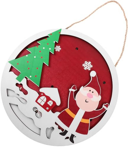 WOFASHPURET Weihnachts-türschild Zum Aufhängen Rustikale Weihnachtsdekoration Für Haustür Frohe Weihnachten-Schild Mit Licht Für Wohnzimmer Garten Balkon