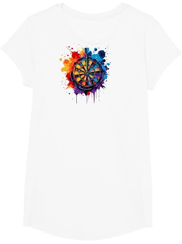Bunter Splash Art Dartspieler werfen Dartspieler T-Shirt