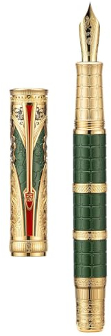 Hongdian D5X Füllfederhalter Grün Qin Dynasty Schreibstift, feine Feder, glatter Stift mit Konverter und Stiftebox Set
