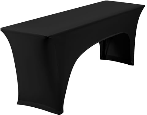YMHPRIDE 1Pack Elastische Biertischhussen, Schwarz BierTischdecken, Set für 70 cm Tischbreite, Bierzeltgarnituren 220 x 70 x 70 cm für Gartenbankett-Gartenmöbel-Bezüge.