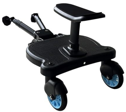 NAUXIU Universal Buggy Board mit Sitz, Kiddy Board, Buggy Stroller Board, Kinderwagen Stehbrett, Kind Adapter Pedal Kinderwagen 2