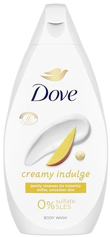 Dove Creamy Indulge Body Wash shower gel with mango nectar & tropical, floral notes for softer, smoother skin after one shower 450 ml