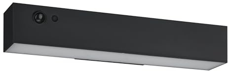 Eglo Applique mural extérieur LED Voscari, lampe de façade solaire avec | détecteur de mouvement, éclairage pour terrasse et jardin en plastique anthracite, spot blanc neutre, IP54