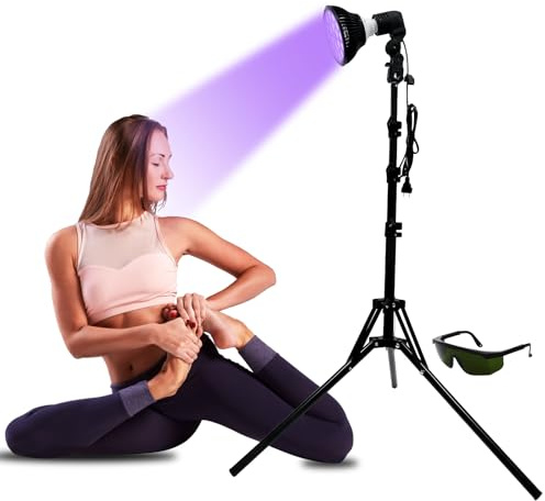 Tanning Lamp Sun Lamp for Face and Body LEDs and Eye Mask & Tripod Home Sunbathing Self Tanning Device Tanning Daylight for Home Solarium (AAA)