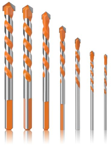 Masonry Drill Bits Set Tile Concrete Drill Bit Sets Carbide Tungsten Metal Bit for Brick Walls 3mm 4mm 5mm 6mm 8mm 10mm12mm