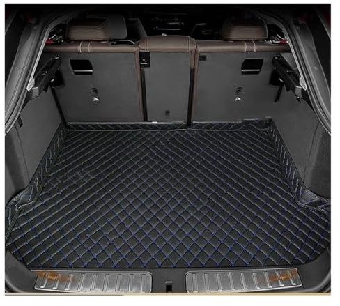 SADQRG Auto Kofferraumschutz Für Skoda Für Kodiaq 7-Sitzer 2017-2025 Lutehil Kofferraummatte Autozubehör Auto-Innendekoration Auto Kofferraumwanne(Black- Blue)