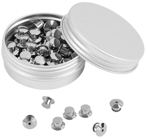 Silber Anstecknadel Pins Anstecker 50 Stück, Verschlussstifte Metall, Silber, 10 Mm, Einfache Handhabung Ohne Werkzeug, Ideal Für Handwerk, DIY-Projekte Und Namensschilder, Sicherungsstift Rückseiten