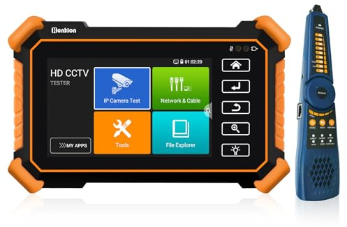 Henkion Tester telecamera CCTV IP HD IPC-1900C Plus 4K 8MP 8K 32MP IP Camera Test IPC 4 pollici Monitor CCTV Tester supporto H.265 POE WiFi uscita DC12V/3A con inseguitore cavi