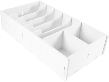 iplusmile Caja Organizadora de Dinero Grande con Compartimentos Almacenamiento Multiusos para Billetes y Tickets Organizador Resistente para Escritorio y Caja Registradora