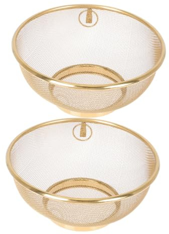 DOITOOL 2pcs Stainless Steel Fine Mesh Strainer Ultra Fine Sieve for Kitchen Tea Filtering Frying Oil Draining Multipurpose Food Colander for Home Cooking and Baking