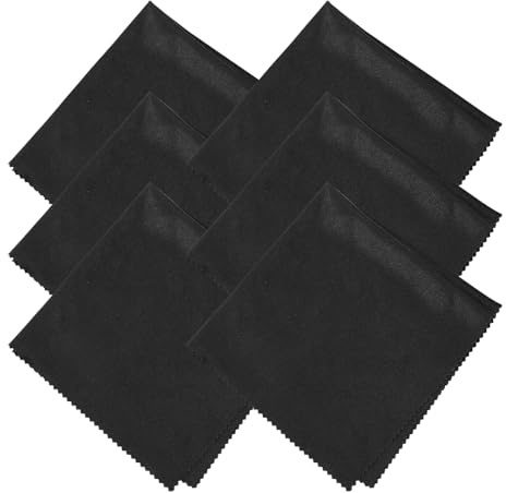 sourcing map 6 Pcs Microfiber Cleaning Cloth for Glasses, 11.8 x 11.8 Inch Eyeglass Cleaning Cloth, Glasses Cleaner Wipes for Electronics Lenses Screens Cameras Cell Phones, Black