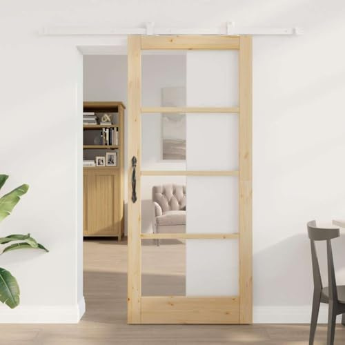 Falttür Innentüren,Schiebetür Braun 86 x 198,5 cm Holz und Metall,Eingangstür für Wohnzimmer,Küche,Restaurants
