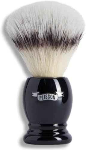 Plisson – Tejón de afeitar esencial de fibra blanca de alta montaña, tejido tradicional de alta calidad, mango de acetato, talla 12 estándar, fabricación francesa