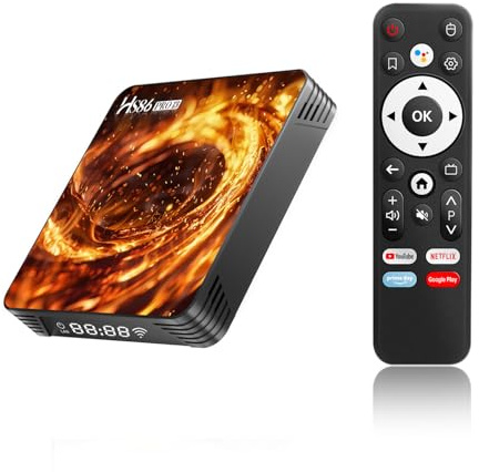 HS86 PRO13 TV Box Android 14.0, 2026 Neue Android Box RK3528 4 GB 64 GB Unterstützt 4K 8K 2,4/5,8 GHz Dualband WiFi6 HDR10+ 100M Ethernet BT5.0 Internet TV Box Smart mit Bluetooth-Sprachfernbedienung
