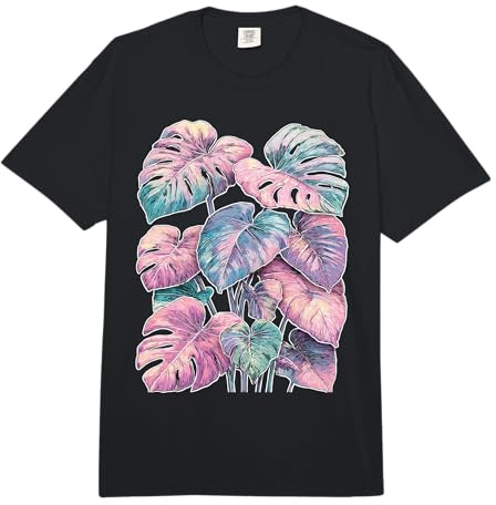Pastel Monstera Deliciosa Swiss Cheese Plant Botanical Art Comfort Colors Adult Heavyweight T-Shirt