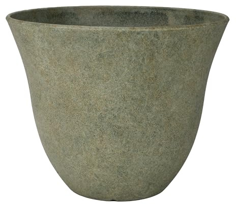 Classic Home and Garden Honeysuckle Resin Planters - Lightweight Indoor & Outdoor Plant Pots - UV-Resistant Plastic Flower Pots - Pot Planters for Flowers & Herbs (13 Fossil)