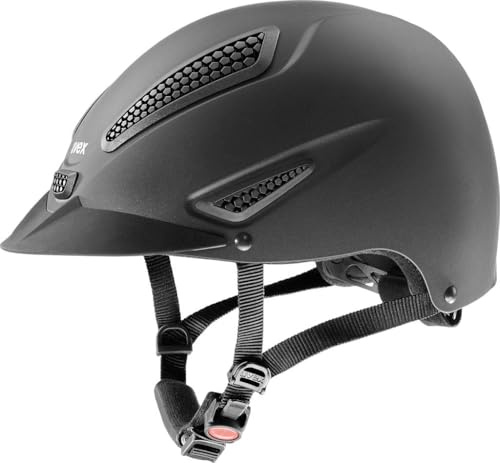 uvex perfexxion II - robuster Reithelm für Damen und Herren - individuelle Größenanpassung - optimale Belüftung - black matt - 55-58 cm
