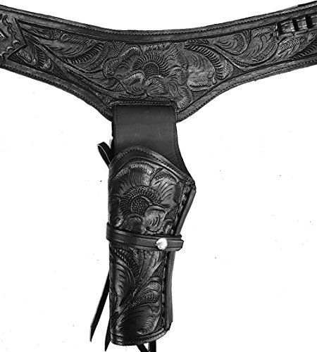 Modestone 357/38 Left Handed Western Leather Holster Pistolengürtel Rig Revolver 36