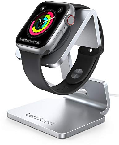 Lamicall Stand for Apple Watch - Desk iWatch Stand Holder Charging Dock Station Designed for Apple Watch Series 11/10/9/8/SE/7/6/5/4/3, Ultra 3/2/1, iWatch 49mm/44mm/42mm/40mm/38mm - Sliver | Dock Stand for Apple Watch Series SE, iWatch Series 6 5 4 3 2 1, iWatch 44mm/42mm/40mm/38mm