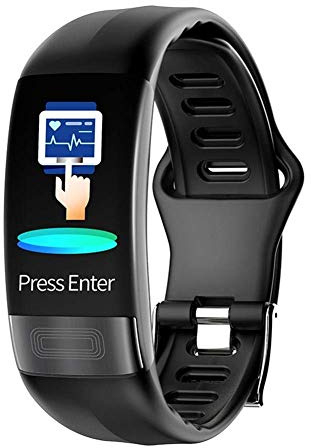 Intelligent klocka fitness tracker, pulsur med EKG + HRV, IP67 vattentätt sportarmband och smart klocka, blodtrycksmätare för kvinnor, SVART