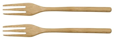 ASA Selection Bois Set mit 2 Gabeln, Besteck aus Holz, Gabeln aus Holz, Gummi, 15 cm
