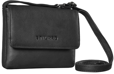 STILORD Audrey Handtasche Damen Leder Klein Elegante Umhängetasche für Frauen Mini Crossbody Bag Schultertasche XS Damentasche zum Ausgehen Shopping Freizeit Farbe:schwarz