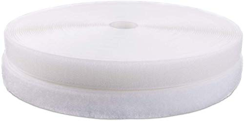 IHKFILAN Klettband zum Nähen Klettband und Haken Aufnähen Tapes (Nicht Adhesive) Beide Seiten enthalten, 2cm x 10M Rolle,Weiß