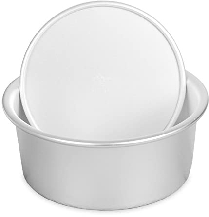 Anawakia Juego de moldes redondos de aluminio anodizado con base extraíble y antigoteo (7 pulgadas).