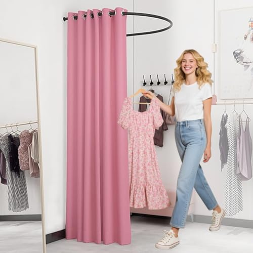 Umkleidekabine Freistehend,Tragbarer Temporärer Umkleideraum | Einfach Umkleidezelt Bekleidungsgeschäft Theatern Schneiderei Büro Fotostudios, Rosa