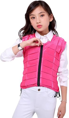 TentHome Gilet di protezione unisex per bambini e ragazzi, imbottito in EVA, per equitazione, sicurezza, imbottitura protettiva, assorbimento degli urti (CL, Rosa)