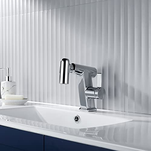 Waschbecken Armaturen, Armatur Wasserhahn Bad Mit Ausziehbar Brause, Einhand-Waschtischbatterie Aus Messing, Badarmatur Waschbecken Mit 3 SprüHmodi Brause Mischbatterie Armatur FüR Badezimmer,Chrome