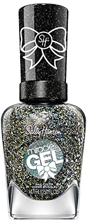 Sally Hansen Miracle Gel-Nagellack für zu Hause, Gel-Maniküre, 906, Glitter to Santa – 14,7 m, Gold 906 Glitter to Santa