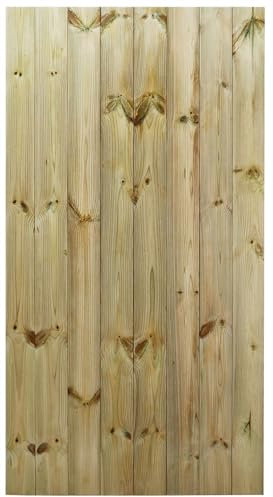 Made to Measure 6ft Wooden Garden Gate, Custom T&G Semi-Braced Flat Top Treated Timber Door for Outdoor Pathway Home Access, MAX 180cm High x MAX 90cm Wide