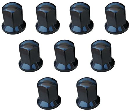 Lot de 60 cache-écrous de roue longs en plastique noir 32 mm pour camion, remorque, bus, camion, voiture LKW