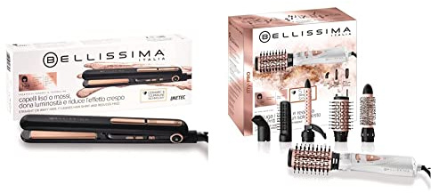 Bellissima Imetec Creativity Ceramic & Tourmaline, Piastra per Capelli, Liscio o Mosso, Rivestimento in Ceramica e tormalina & My Pro Imetec GH18 1100 Modellatore ad Aria