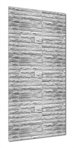 Wallario Selbstklebende Duschrückwand 70 x 200 cm mit Motiv Steinwand grau - Wandverkleidung Fließenersatz mit Hochglanzlaminat in Glasoptik