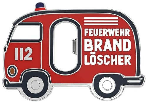LANOLU Flaschenöffner Magnet FEUERWEHR Geschenke für Feuerwehrmänner, magnetischer Flaschenöffner lustig für Männer, Feuerwehr Geschenke für Männer aus Metall