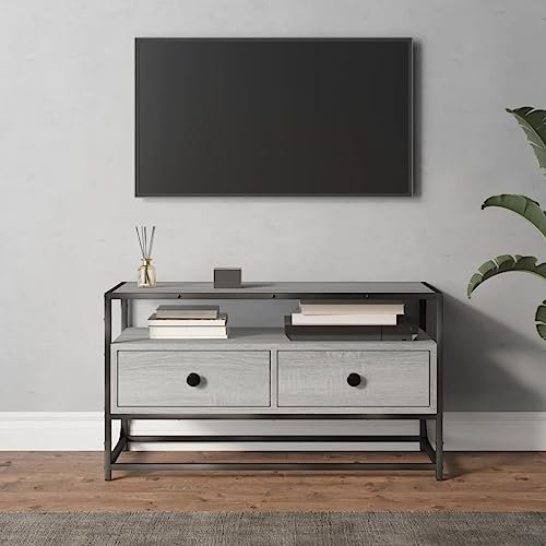 BUKSCYJS Tv Eckschrank,Tv Table,Tv Schrank Hochglanztv-Schrank Grau Sonoma 80x35x45 cm Holzwerkstoffgeeignet FüR Wohnzimmer, Schlafzimmer, Empfangsraum, BüRo, Arbeitszimmer