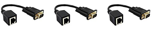 TsoLay 3X Adaptateur VGA vers RJ45 Câble Réseau vers Connecteur de Câble Réseau VGA Connecteur de Moniteur vers Câble Réseau Prolongateur VGA