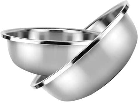 FUNOMOCYA 2pièces Lot De Grands Bols Acier Inoxydable Cuisine Bassine Multifonctionnelle Pour Laver Légumes Mélanger Salades Et Fruits Design Élargi Et Sécurisé