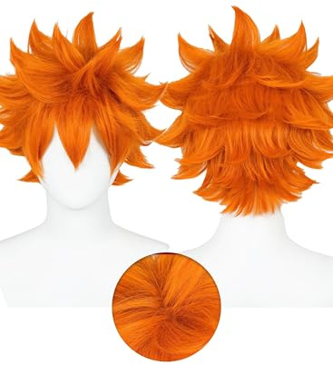 OSIAS Shoyo Hinata Perücke Orange Flauschige Kurze Synthetik Hitzebeständige Haare