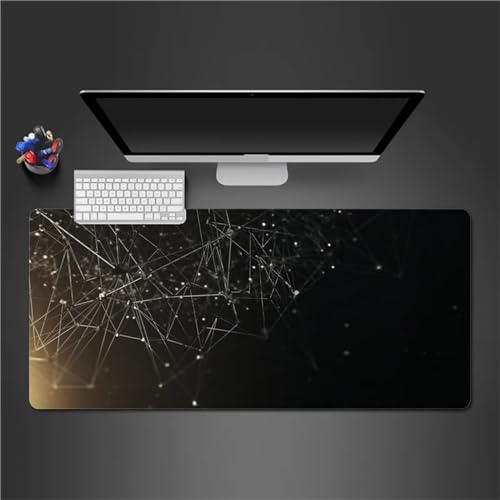 QiHon Gaming Mauspad XXL Geometrie Großes Mauspad Schreibtischauflage mit Vernähte Kanten Einer speziellen Oberfläche verbessert Geschwindigkeit und Präzision 1200x600x2mm