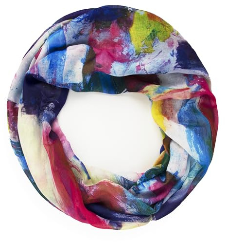 Gloop Loop Schlauchschal für Damen Schal Tuch seidig-luftig leicht mit buntem Muster Print