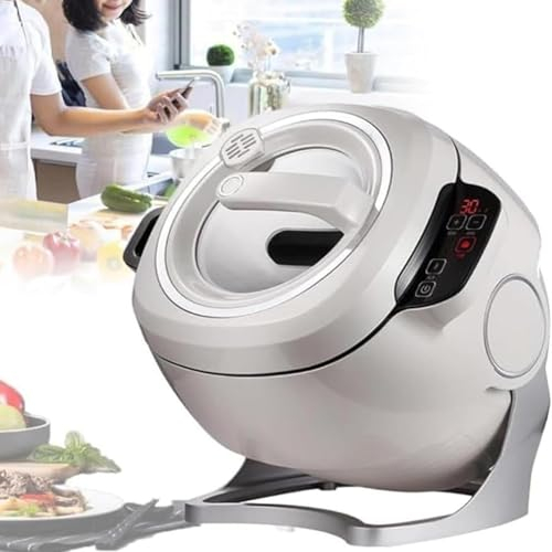 Máquina De Cocción Automática, Wok De Cocción Automática De 2000 W Y 6 L: Inicio Inteligente Con Un Clic, Tres Velocidades Ajustables, Rotación Automática De 360 ​​° | Máquina De Arroz Frito