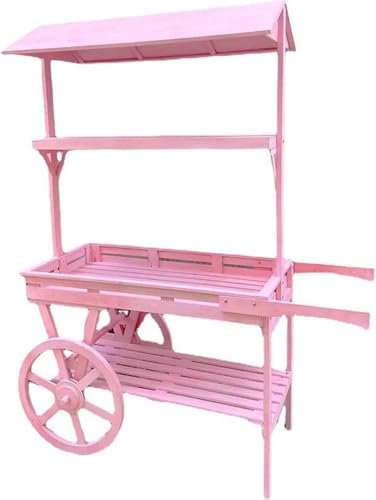 Wrobelax Süßigkeitenwagen, Partydekoration, Ständer, Hochzeitswagen, 134 x 61 x 170 cm, für Zuhause, Garten, Dekoration (Farbe: Rosa)