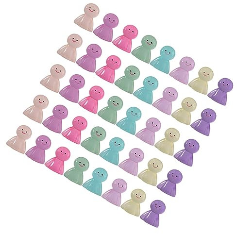KONTONTY 40stücke Leuchtende Miniatur Sunny Dolls Aus Harz Kreative Dekoration Gärten Dioramen Und -projekte Zufällige Farben Für Innen Und Außendekoration