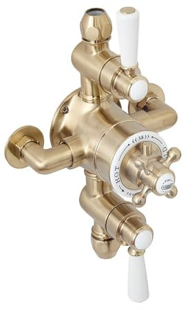 MILANO 2 Outlet Exposed Triple Thermostatic Mixer Shower Valve Brass