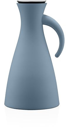 EVA SOLO | Isolierkanne 1,0 l Staubiges Blau | Glaskolben Kanne mit Stabilen Stand und Breiten Öffnung | Kunststoff, Edelstahl, Silikon | Dänisches Design | Dusty Blue